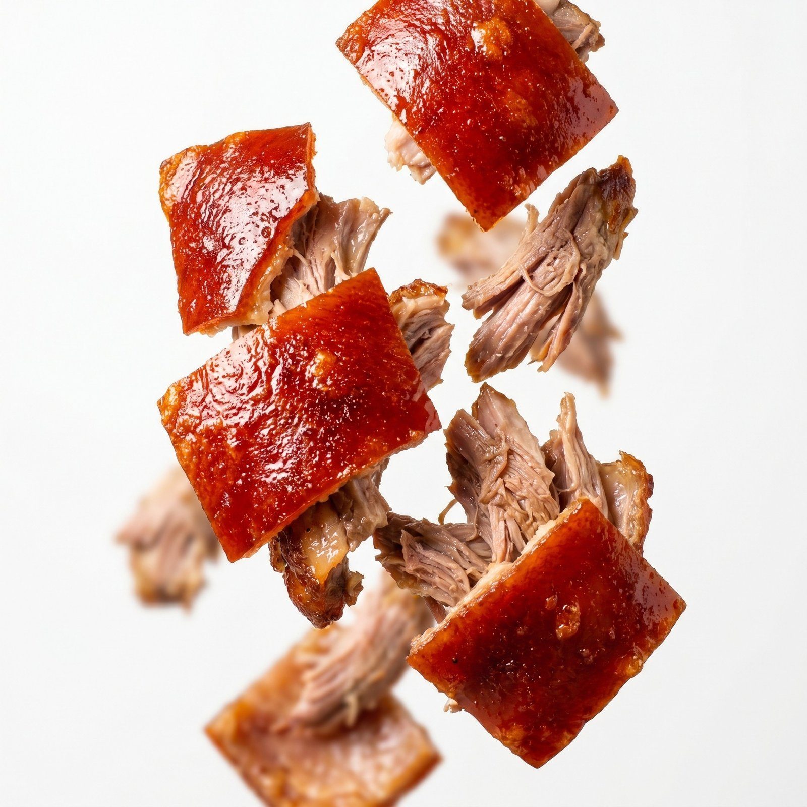 Pieces of chopped Cebu lechon with crisp skin