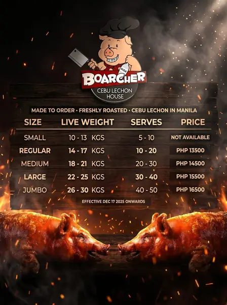 Cebu lechon price list