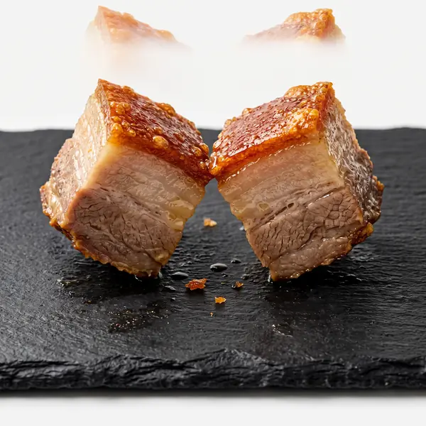 Cubes of lechon cheering