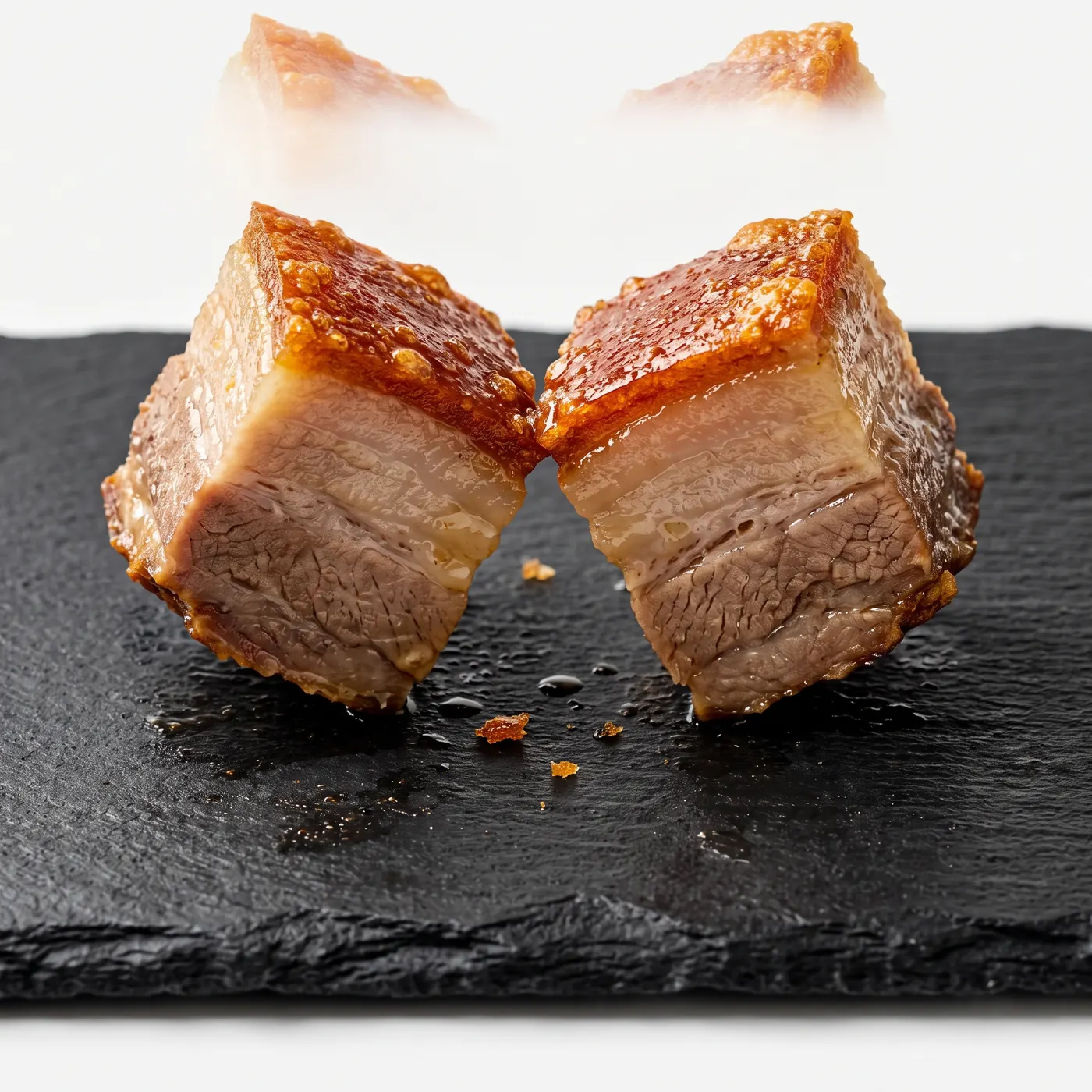 Cubes of lechon cheering
