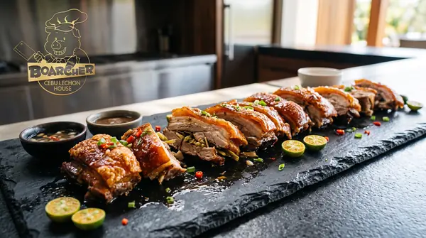 Lechon rib portions displayed