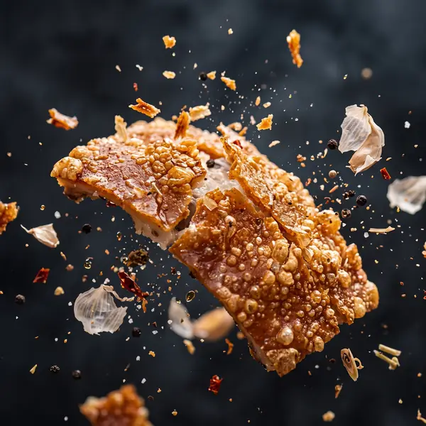 Lechon skin shattering in air