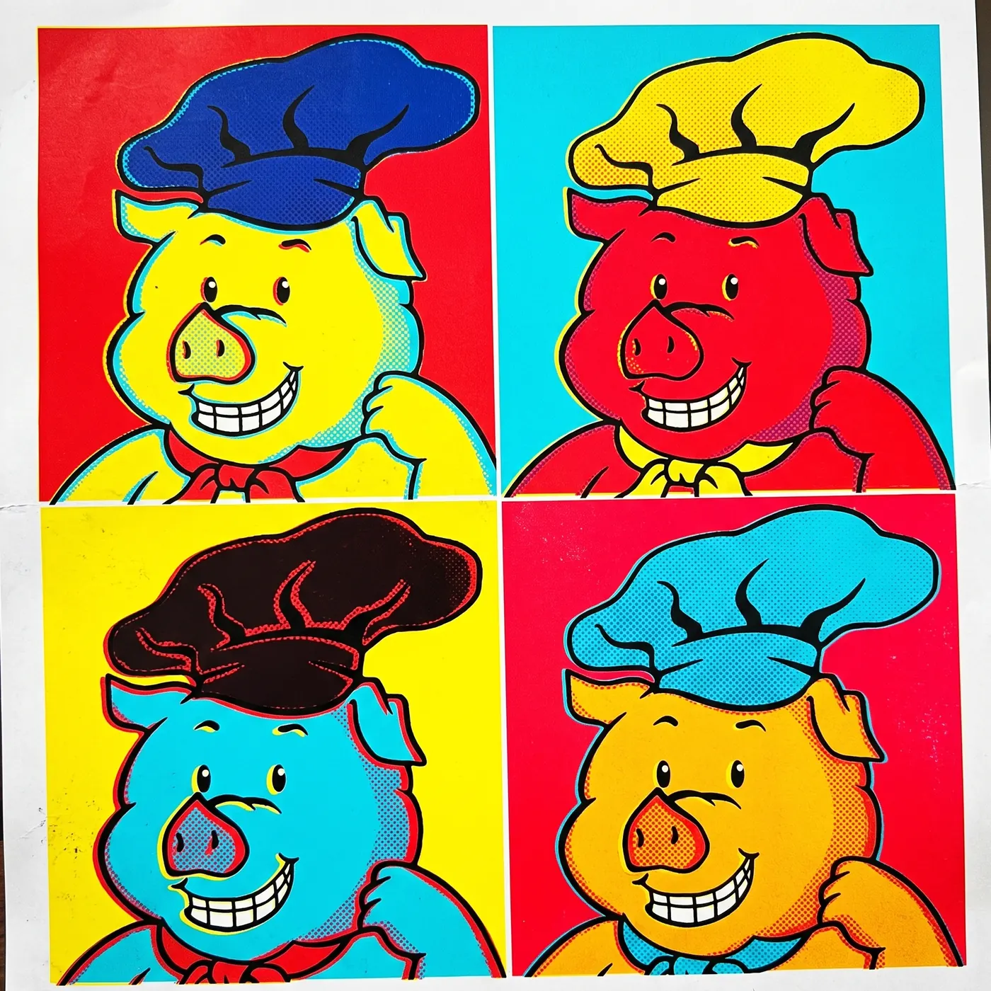 Pig chef pop art branding