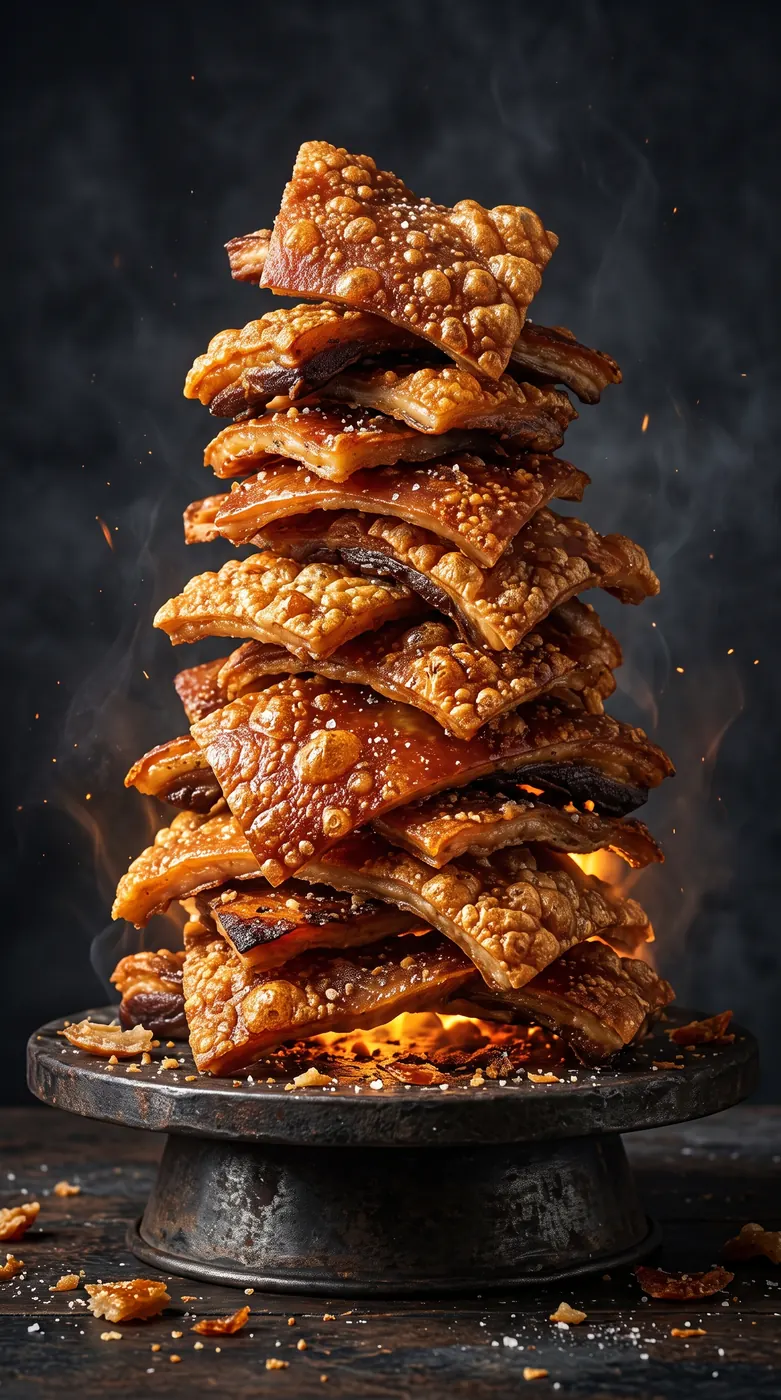 A stack of crispy Cebu lechon skin